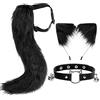 DRESHOW Fox Faux Fur Tail Cat Ears Fascia Halloween Party Costume Neck Chocker Cosplay Set per Adolescenti Adulti