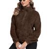 IWOLLENCE Felpe da donna in pile Teddy | Sherpa Teddy Fleece Jumper Mezza Zip Borg Fleece Donna Inverno Vestiti con Tasca a Canguro Giacca Calda Casual