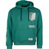 Attack On Titan Flügel der Freiheit - Logo Uomo Felpa con Cappuccio Verde 100% Cotone Regular