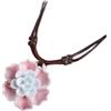 lachineuse - Collana con fiore rosa in porcellana