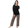 Fruit of the Loom Set da Sonno in Jersey Scamosciato E Pantaloni in Pile Set di Pigiama Donna