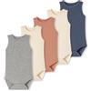 Schiesser Neonato Unisex Confezione da 5 Body Senza Maniche Doppia Costina - Baby Double Rib