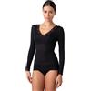 Lovable Maglia Manica Lunga in Modal e Cashmere, Scollo a V con Pizzo
