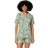 Amazon Essentials Donna Pigiama in Popeline di Cotone Elasticizzato, a Maniche Corte, abbottonatura con Pantaloncini
