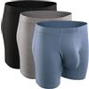 RM Real Men Real Men 6in Nylon Boxer Briefs A Pouch Med 3pk Blk/Blu/Gry Testicle Pouch Underwear Nut Huggers Underwear for Men