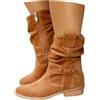 Sobzia Stivaletti Donna Comodi Cowboy Tacco Basso Ankle Boots Stivali Autunno Inverno Pelle Scamosciata Alla Caviglia Stivaletti Scarpe 35-45