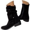 Sobzia Stivaletti Donna Comodi Cowboy Tacco Basso Ankle Boots Stivali Autunno Inverno Pelle Scamosciata Alla Caviglia Stivaletti Scarpe 35-45