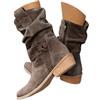 Sobzia Stivaletti Donna Comodi Cowboy Tacco Basso Ankle Boots Stivali Autunno Inverno Pelle Scamosciata Alla Caviglia Stivaletti Scarpe 35-45