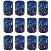 MAZZEGA ART & DESIGN - 12 Bicchieri Shot in Vetro Soffiati e Lavorati a Mano con Murrine di Murano. Linea "I Colori di Murano" 75 ml. Made in Italy (BLU, 12)