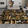 Generico Tappeto Salotto Moderno Libreria Retrò Libri Fiori 60 x 120 cm Tappeto Camera da Letto, Nero Adolescenti Bambini Soggiorno Tappeti Flanella Lavabile Antiscivolo Morbido Tappetino