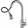 LMUTUSS Rubinetto da cucina con braccio e funzione doccia - Rubinetto estensibile di alta qualità da 50 cm, 2 modalità acqua (getto/spruzzo), inserto in ceramica, finitura nichel opaco - per cucina, lavaggio