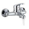 Yasta Miscelatore Vasca da Bagno Monocomando Esterno a Muro, Rubinetto con Deviatore per Doccia, Finitura Cromata Lucida, Design Moderno, Attacchi Standard Universali, Kit Montaggio Incluso