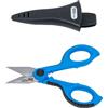 BGS 74566, forbici da elettricista, in acciaio inox, 150 mm, manico a 2 | cavi e fili, per sfilare, spelare, crimpare, supporto in plastica con clip per cintura