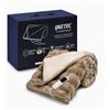 Imetec CaldoPlaid Adapto Pelliccia Effetto Nuvola Riscaldabile 160x120 | Plaid elettrico 150W: calore rapido e costante, 6 livelli, timer 1/3/9h, Electro Block, retro velvet moka, lavabile 30°C