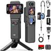 SJCAM C400 Creators Content Combo, scheda da 64 GB, Action Camera portatile tascabile 4K, potenza 7H, stabilizzazione a 6 assi, impermeabile, videocamera da viaggio touch screen da 2,29 '' per