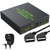 LiNKFOR - Convertitore da SCART a HDMI, convertitore da HDMI a HDMI, supporta segnali video RGB e CVBS a HDMI 720P/1080P con cuffie da 3,5 mm, compatibile con HDTV STB PS3 Blu-ray DVD