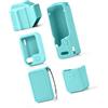 ECMQS Set di custodie in silicone per Pocket 4 Professional, colore verde | Confezione da 5 custodie con aperture aperte, cordino per il tappo dello schermo, da viaggio