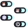 Abaodam 4 Pezzi Copertura Privacy per Fotocamera Cane ABS Nera per Laptop e | Profilo Compatto e Sottile, Design Adorabile a Tema Cane, Pratico per Computer Desktop