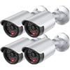 WALI Bullet - Telecamera di sicurezza a cupola, per interni ed esterni, con luce LED illuminante + adesivo di allarme di sicurezza