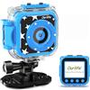 Ourlife - Fotocamera impermeabile per bambini dai 3 ai 12 anni, regalo di compleanno per bambini, per sport subacquei, con schermo da 4,4 cm (blu navy)