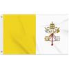 Petite Pine Bandiera del Vaticano 3 × 5 FT, grande 90 × 150 CM 150D Città del Vaticano Striscione Esterno, Decorazione Giardino Con Ottone Gromment