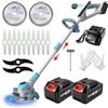 SUAIIOLK Decespugliatore a Batteria, Tagliabordi a Batteria con 2 Batterie e 3 Tipi lame, 21V Decespugliatore Elettrico,Tagliaerba Elettrico a Batteria, Telescopico, per Giardino Potatura, Grigio
