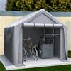 Bladez Capanno Per Attrezzi 8x8FT, Garage Per Biciclette, Tenda Da Esterno In Polietilene Impermeabile 244 x 241 x 217 Cm, Grigio