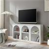 [en.casa] Credenza Mobile Contenitore Espositore Basso con Ripiano Interno e Vani Aperti Comò per Archiviazione Sala da Pranzo Soggiorno Ingresso 160x30x80 cm - Bianco