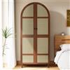 HeartySend Armadio con ante curve, ampio spazio portaoggetti, con asta appendiabiti e cassetti, adatto per camera da letto e ingresso, 80 x 50 x 179 cm (noce)