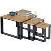 Xinyvee Tavolino Salotto Set di 3 Tavolini da Salotto Set di 3 Tavolini Annidabili Risparmia Spazio Stabile Resistente all'Acqua MDF