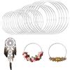 yolzhxe 20 Pzi Anelli in Metallo,5/10/15/20cm Argento Cerchi Acchiappasogn | Cerchio Metallo Spessore 3 mm, per Acchiappasogni, Ghirlande, Artigianato e Decorazioni Nuziali
