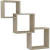 RCODSSK Wandregal Set 3 Würfel Holzwerkstoff 68x15x68 cm | Robust, Langlebig, Einfache Montage, Für Wohnzimmer, Schlafzimmer, Küche