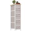 Somdot Cassettiera Camera da Letto in Tessuto, Mobiletto Salvaspazio, Settimino per Soggiorno, Studio, Cameretta, Ingresso, 48P x 20l x 75H (4 Cassetti), Grigio Cenere