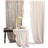 Blanc Mariclò' Set 2 Pannelli Tenda Pizzo e Rouche Romantic Lace Beige 150x290cm