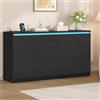 Hzuaneri Cassettiera con 7 Cassetti, Cassettiera con LED e Presa Multipla
