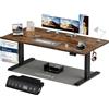 Homall Scrivania Regolabile in Altezza 180x80 cm con Porta USB, Marrone | Standing Desk con 6 Tasti Memoria Altezza, 2 Ganci e Cassetto Cavi, Ergonomica, Elettrica Scrivania Gaming，Scrivania Ufficio
