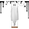 Generico Fantasma dondolante con lampadine LED Decorazione Halloween Esterna | Fantasma su Altalena con Illuminazione LED a Batteria per Albero Portico Giardino o Cortile di Notte ed Eventi Esterni
