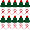 Dereine 20 Pezzi Mini Cappelli a Maglia, Mini Cappello di Natale, Mini Cappello da Babbo Natale, Mini Sciarpa Natalizia, Cappello Natalizio per Decorazioni da Tavola, Dolci, Piccoli Regali