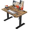 Airfish Scrivania Regolabile in Altezza 100x60cm Scrivania da Ufficio con USB Scrivania Elettrica con Funzione di Memoria Standing Desk con Sistemi Anti-Collisione Altezza Regolabile 73-118cm,Marrone