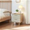 [en.casa] Comodino con 2 Cassetti Mobiletto di Servizio Contenitore Tavolino Basso Laterale per Camera da Letto Soggiorno Ingresso 50 x 40 x 40 cm - Effetto Rovere/Avena Oatmeal