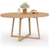 IDMarket - SELMA tavolo da pranzo rotondo allungabile 4-8 persone effetto legno faggio 110-150 cm