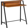 HOMCOM Scrivania Moderna 2 Livelli Camera 84x45x85cm Nero e Color Noce | Ufficio, Arredamento in Legno e Metallo