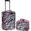 Rockland Set di valigie verticali Softside moda, Zebra rosa., Taglia unica, Set di valigie verticali Softside moda