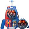 HTgroce Zaino Bambino Trolley Elementare Zaino Scuola Trolley Bambino, 3 Set Borsa per il pranzo e astuccio per le matite