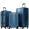 FERGÉ set di 3 valigie viaggio Marseille - bagaglio rigido dure leggera 3 pezzi valigetta 4 ruote blu
