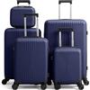 LEADZM Valigie Set 5 Pezzi, Set Valigie Rigide in PP (Blu marine)