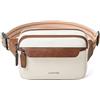 LATMAP Marsupio da 3 litri da donna, borsa a tracolla in pelle vegana, Beige, 3L