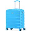 Flight Knight Valigia Da Viaggio Leggera 56x45x25 Cm Bagaglio A Mano Guscio Rigido Con Maniglia Telescopica In Alluminio 8 Ruote Spinner Serratura TSA Approvata EasyJet Jet2 Cabina