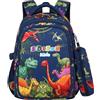 Ntswasd Zaino Scuola Elementare Bambino 4-8 Anni - Leggero 40 cm con Grande Capacità per la Scuola Primaria - Ideale per il Ritorno a Scuola,Dinosauro