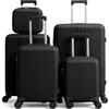 LEADZM Valigie Set 5 Pezzi, Set Valigie Rigide in PP (Nero)